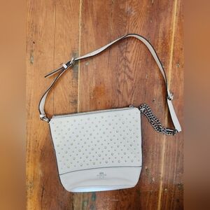 Coach White Studded Leather Crossbody Bag